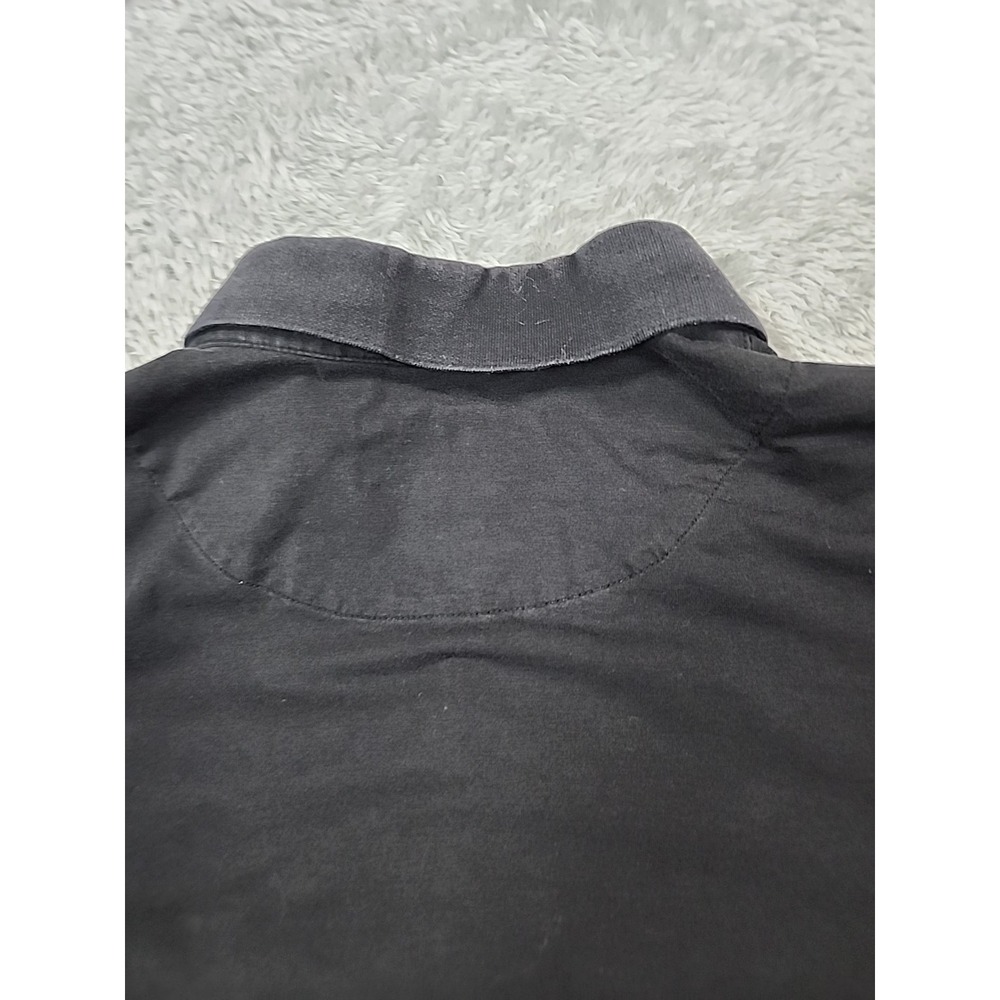 Butter Cloth Icy Cotton Polo Shirt Mens‎ Medium Black  Button Up Golf Preppy - Picture 9 of 11